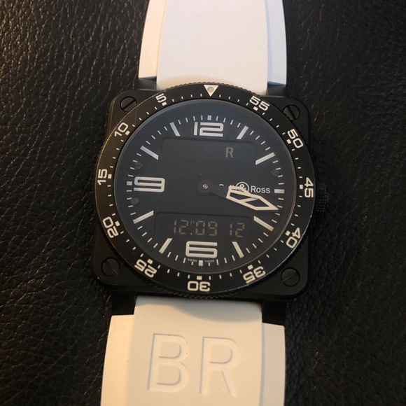 Bell & Ross BR-03-88-S Aviation analog AND digital watch